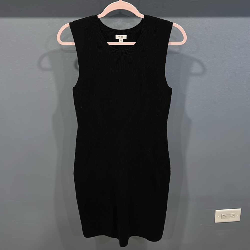 Vince Rib Sleeveless Wool Dress In Coastal Size M Excellent Condition
